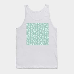 Green Minimal Plants Pattern Tank Top